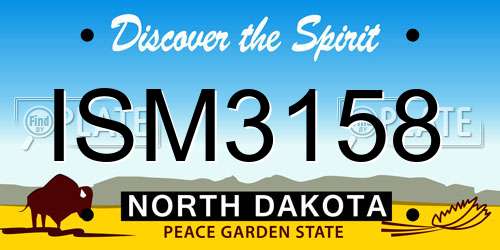 ISM3158 North Dakota License Plate