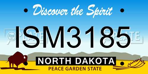 ISM3185 North Dakota License Plate