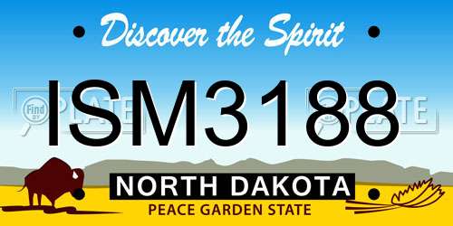 ISM3188 North Dakota License Plate