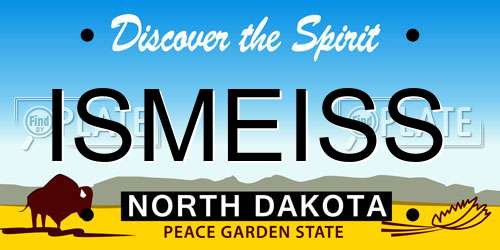 ISMEISS North Dakota License Plate