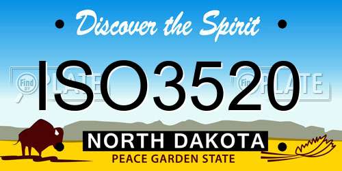 ISO3520 North Dakota License Plate