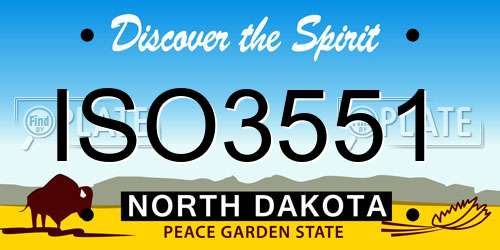 ISO3551 North Dakota License Plate