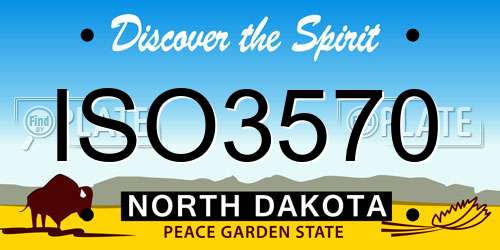 ISO3570 North Dakota License Plate