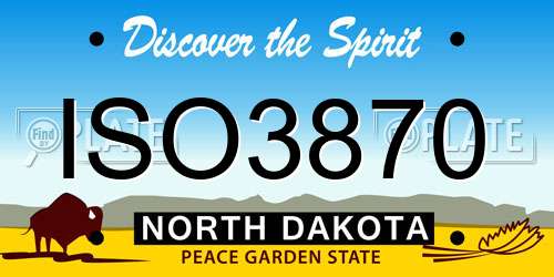 ISO3870 North Dakota License Plate