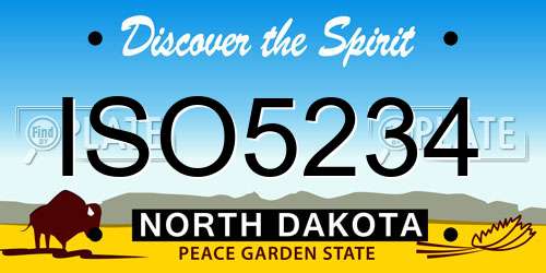ISO5234 North Dakota License Plate