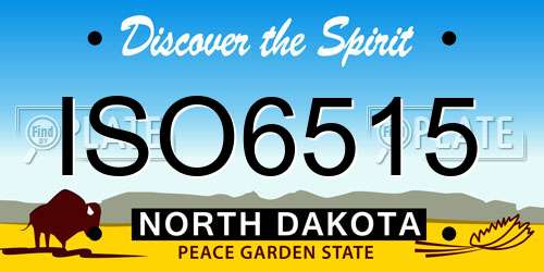 ISO6515 North Dakota License Plate