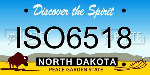 ISO6518 North Dakota License Plate