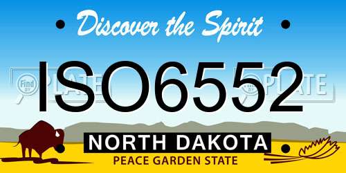 ISO6552 North Dakota License Plate