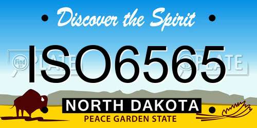 ISO6565 North Dakota License Plate