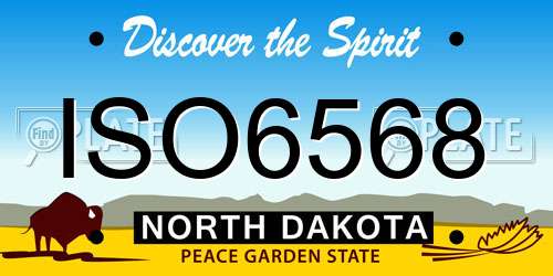 ISO6568 North Dakota License Plate