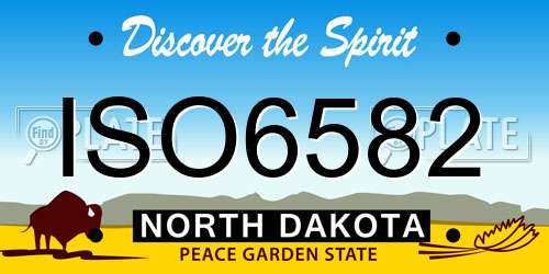 ISO6582 North Dakota License Plate
