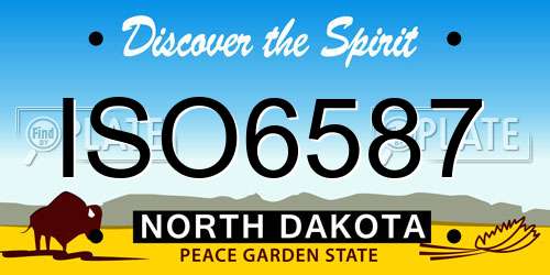 ISO6587 North Dakota License Plate