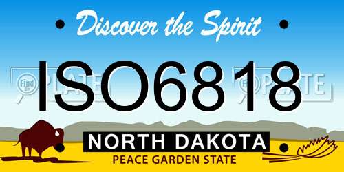 ISO6818 North Dakota License Plate