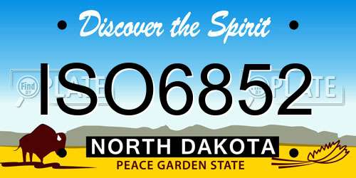 ISO6852 North Dakota License Plate