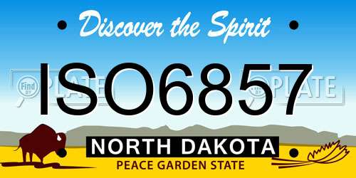 ISO6857 North Dakota License Plate