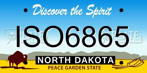 ISO6865 North Dakota License Plate