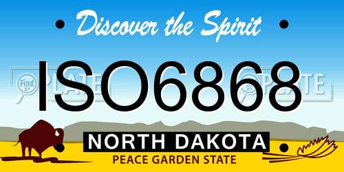 ISO6868 North Dakota License Plate