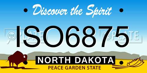 ISO6875 North Dakota License Plate