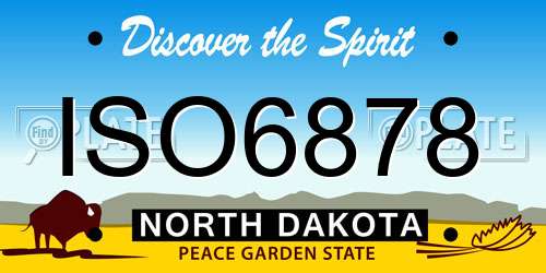 ISO6878 North Dakota License Plate