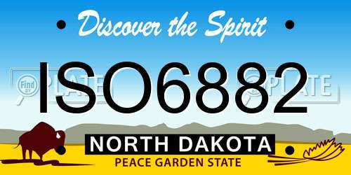 ISO6882 North Dakota License Plate