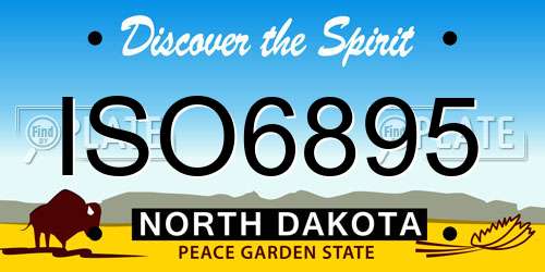 ISO6895 North Dakota License Plate