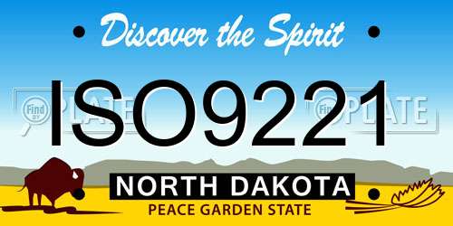 ISO9221 North Dakota License Plate