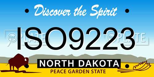 ISO9223 North Dakota License Plate