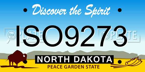 ISO9273 North Dakota License Plate