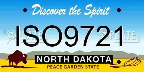 ISO9721 North Dakota License Plate
