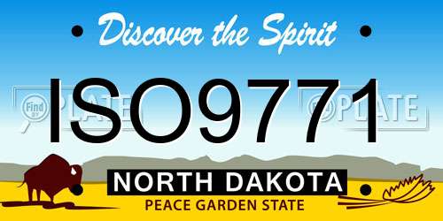 ISO9771 North Dakota License Plate