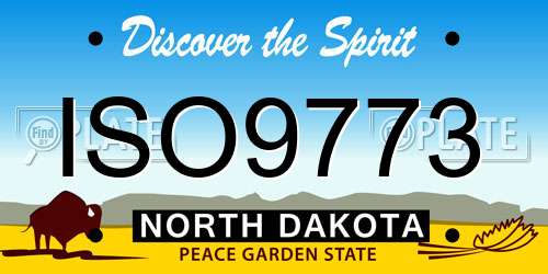 ISO9773 North Dakota License Plate