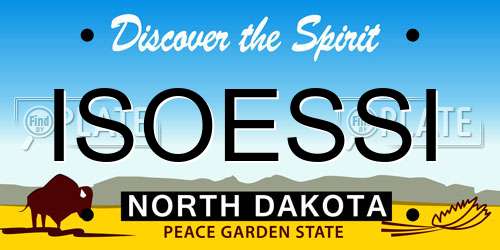 ISOESSI North Dakota License Plate