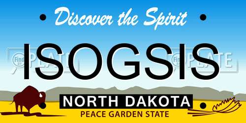 ISOGSIS North Dakota License Plate