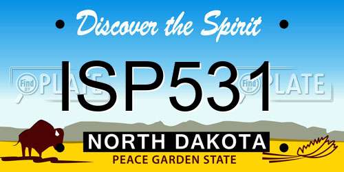ISP531 North Dakota License Plate