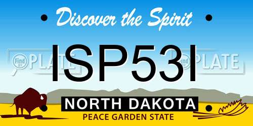 ISP53I North Dakota License Plate