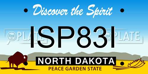 ISP83I North Dakota License Plate