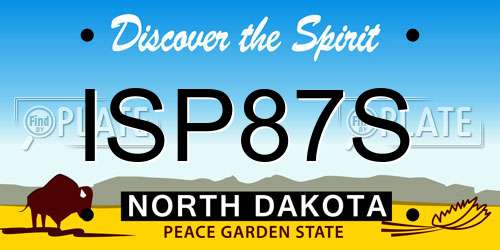 ISP87S North Dakota License Plate