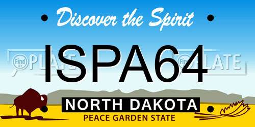 ISPA64 North Dakota License Plate