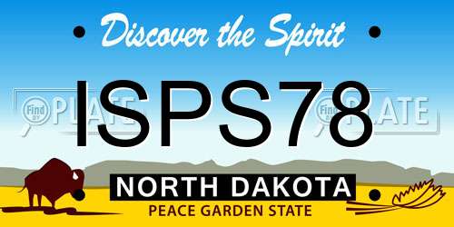 ISPS78 North Dakota License Plate