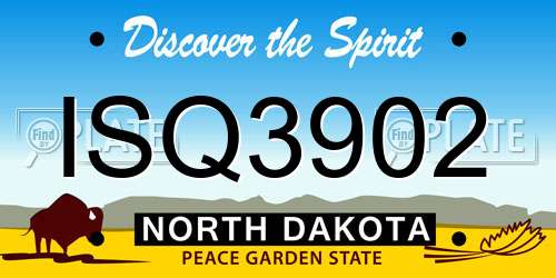 ISQ3902 North Dakota License Plate