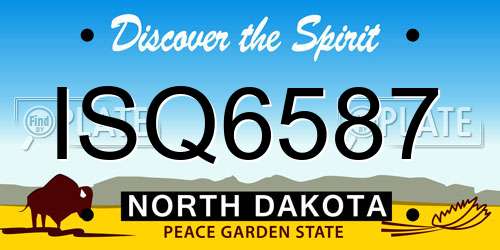 ISQ6587 North Dakota License Plate