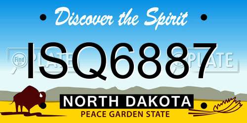 ISQ6887 North Dakota License Plate