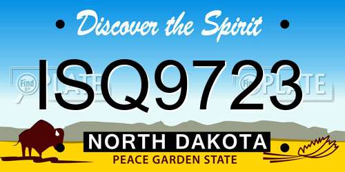 ISQ9723 North Dakota License Plate
