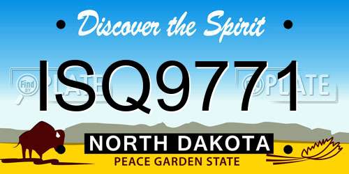 ISQ9771 North Dakota License Plate