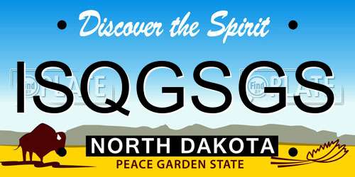 ISQGSGS North Dakota License Plate