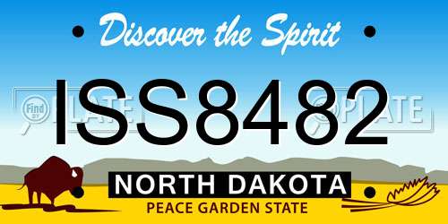 ISS8482 North Dakota License Plate