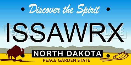 ISSAWRX North Dakota License Plate