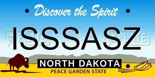 ISSSASZ North Dakota License Plate