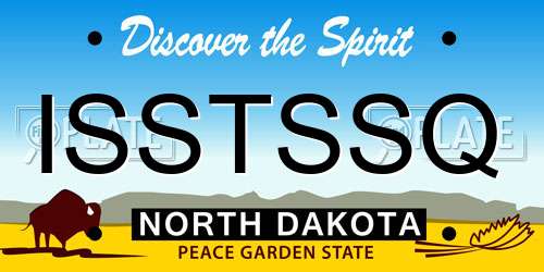 ISSTSSQ North Dakota License Plate