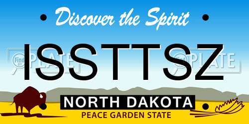 ISSTTSZ North Dakota License Plate
